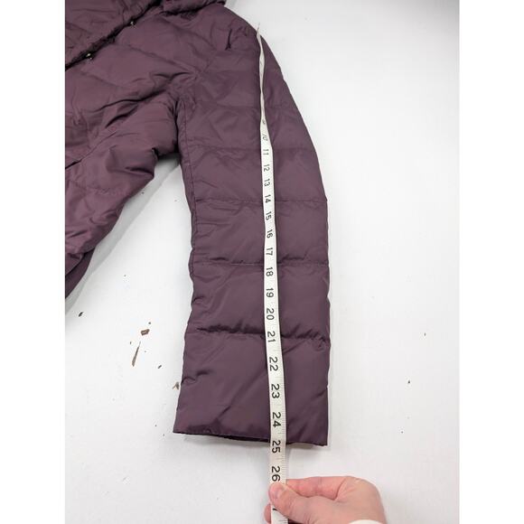Eileen Fisher Women's Size Large Hooded Down Puffer Jacket Plum - Picture 12 of 12